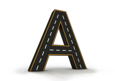 big letter A to represent letter combos