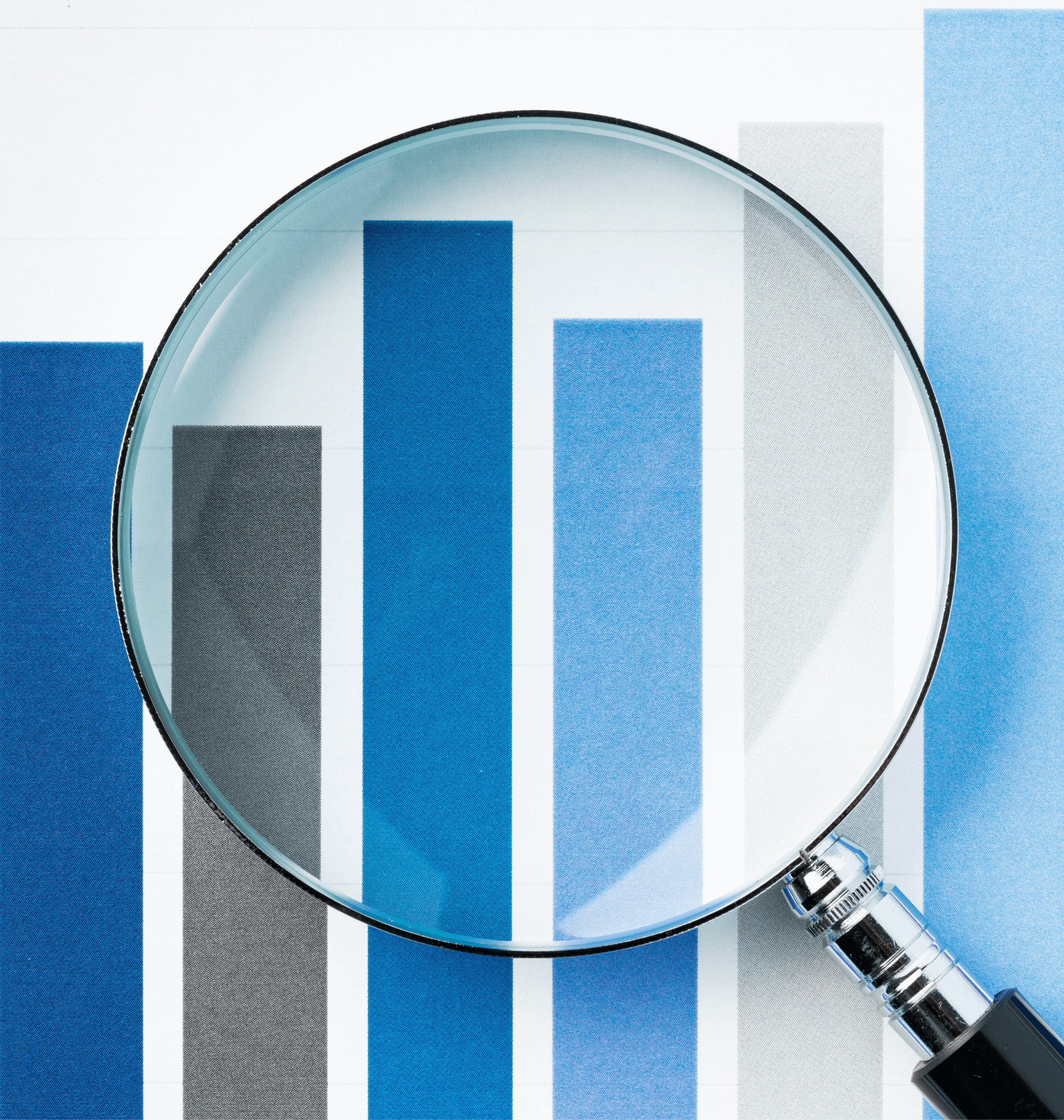 Magnifying lens over graph